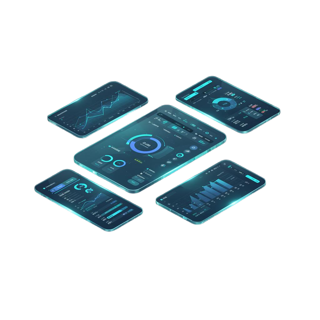 Futuristic analytics dashboard